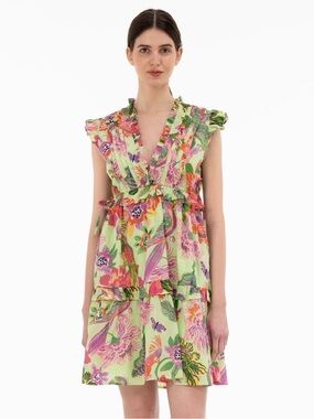 Banjanan Chandra Dress in Punky Parrot Paradise Size Large